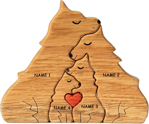 Miniatura 5 de Rompecabezas de madera de lobo personalizable, pieza decorativa de roble para decoración del hogar y miembro reflexivo, 3
