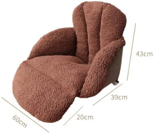 Miniatura 3 de Silla de oficina en casa, cojín para respaldo de cintura, cojín para asiento de coche, reclinable, lana de cordero cálida, cojín largo para adultos