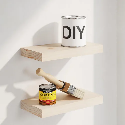 Miniatura 32 de Homeforia Estante flotante blanco de 48 pulgadas, estantes flotantes de madera maciza de alta gama de 48 pulgadas de largo para montaje en pared