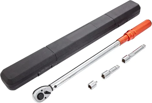 VEVOR Llave dinamométrica de 1/2 pulgada con clic de 25-250 pies.libra/34-340 Nm, juego de llave dinamométrica ajustable de doble dirección, kit de