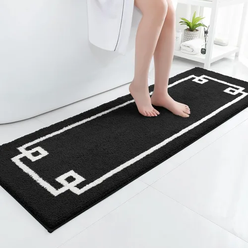 Miniatura 15 de HOMEIDEAS Alfombra de baño, suave y absorbente de agua, alfombra de microfibra de felpa esponjosa antideslizante para bañera y ducha