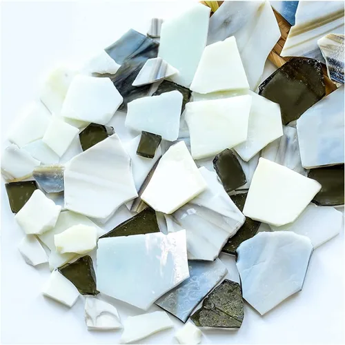 Miniatura 11 de Hojas de mosaico de vidrio teñido mixto de 7 onzas, azulejos de mosaico de vidrio roto grandes para manualidades, suministros de mosaico de pared