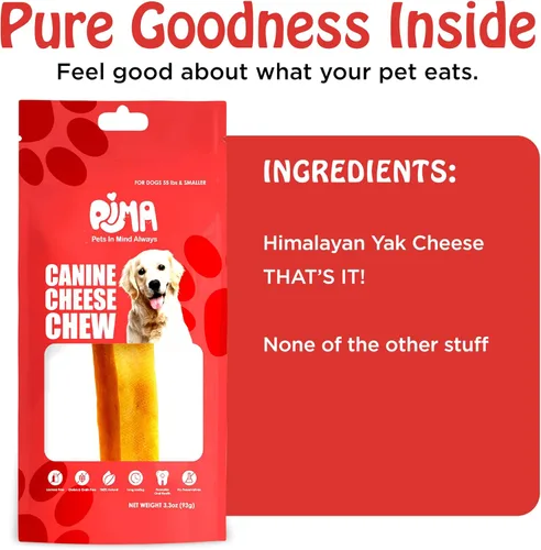 Miniatura 5 de PIMA - Masticables de queso canino, masticables naturales de yak para perros de 55 libras o menos, masticables de queso de yak sin lactosa, queso