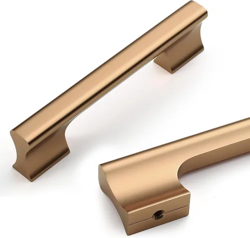 Miniatura 30 de Asidrama - Paquete de 10 manijas de gabinete de cocina color oro cepillado de 3 pulgadas (76mm), accesorios dorados para gabinetes de cocina