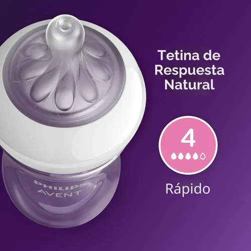 Miniatura 7 de Philips AVENT - Biberón natural con boquilla de respuesta natural, transparente, 11 onzas, paquete de 4, SCY906/04