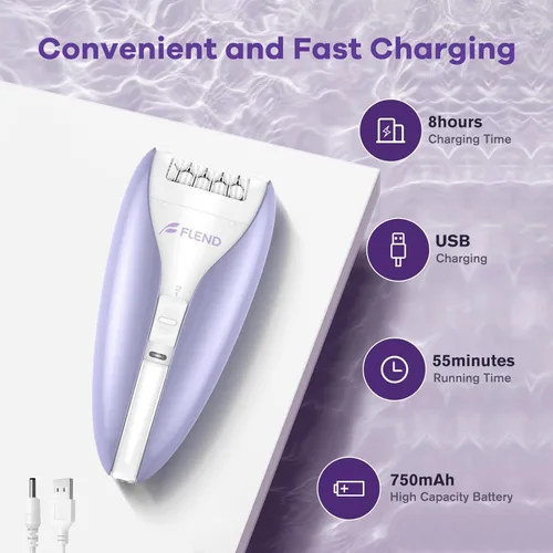 Miniatura 8 de Depiladora para mujer, dispositivo de depilación facial silencioso, tecnología de deslizamiento suave, 2 velocidades y 36 pinzas, depiladora suave