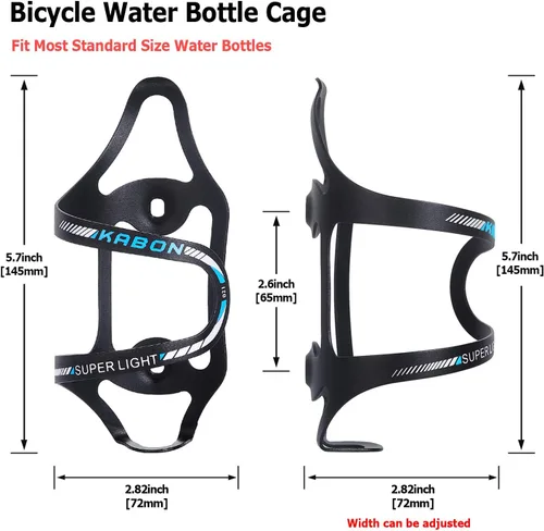 Miniatura 2 de KABON - Soporte para botella de agua para bicicleta, ligero, aleación de aluminio, carga lateral, soporte para botella de agua para bicicleta de Azul