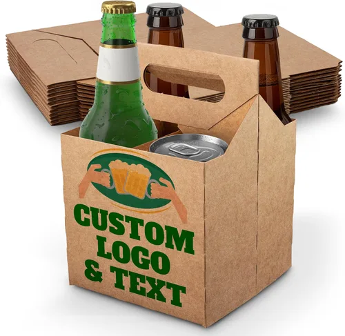Miniatura 11 de MT Products 4 soportes para botellas de cartón kraft de 12 onzas. Portabotellas de cerveza o soda para un transporte seguro y fácil, paquete de 4