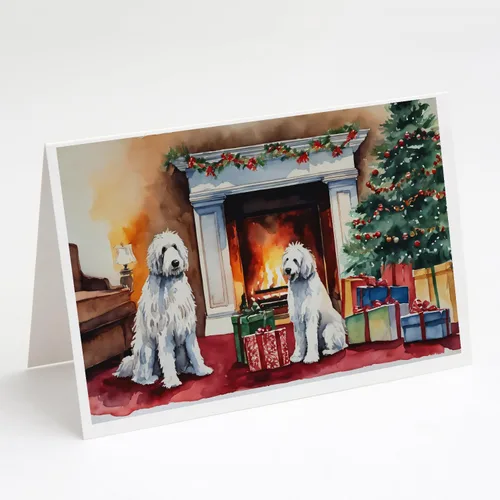Miniatura 117 de Caroline's Treasures DAC2753GCA7P Paquete de 8 tarjetas de felicitación navideña acogedora de Husky siberiano Tarjetas en blanco con sobres