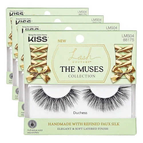 Miniatura 11 de KISS Las Musas, Pestañas Postizas, 'Noblesse', 12mm, Incluye 1 Par, Fácil de Aplicar, Racimos de Pestañas Reutilizables
