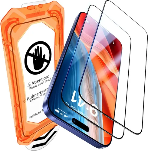 Miniatura 12 de UniqueMe Protector de pantalla de privacidad para iPhone 16 / iPhone 15 – [Grado militar inastillable y dureza 9H+] Protector de pantalla de vidrio