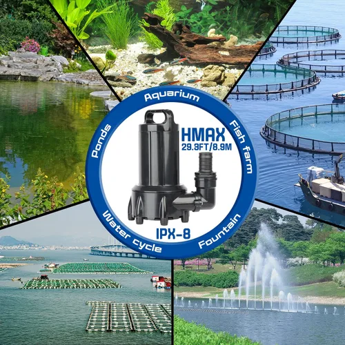 Miniatura 7 de WaterRebirth (PB3000, 3000 GPH) Bomba de agua sumergible de alto flujo - Bomba de agua para el hogar/en línea - Bomba sumergible - Bomba