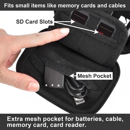 Miniatura 5 de Funda para cámara digital KODAK PIXPRO FZ55/FZ45/FZ53/FZ43 de 16 MP, bolsa de almacenamiento de viaje con bolsillo de malla para baterías, cables
