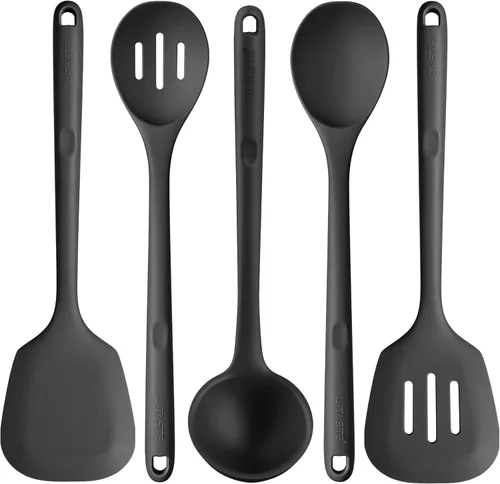 Miniatura 10 de Juego de utensilios de cocina de silicona: U-Taste resistente al calor a 600ºF, herramientas de cocina extra largas de 13.6 pulgadas, espátula (5)