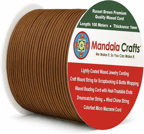 Miniatura 141 de Cuerda Mandala Crafts 0.03 pulgadas 109 yardas para hacer joyería, artesanía, macramé, cuerda de algodón encerado Negro