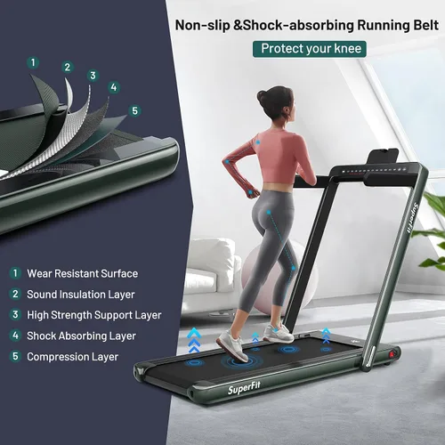 Miniatura 9 de GYMAX Almohadilla para caminar, pantalla LED dual 2 en 1, caminadora para debajo del escritorio para el hogar con control remoto y aplicación