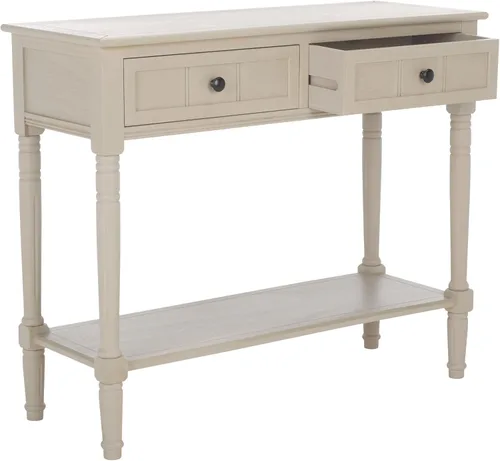 Miniatura 8 de SAFAVIEH Muebles Samantha - Mesa consola de 2 cajones - Camel - Madera maciza - Diseño clásico de almacenamiento - Ideal para entrada, sala