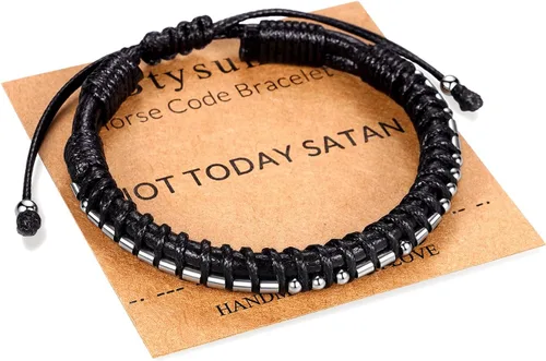 Miniatura 61 de Regalos inspiradores para hombres, pulseras con código morse, pulseras para hombre, regalos de graduación para él, Día del Padre, pulsera de cuero