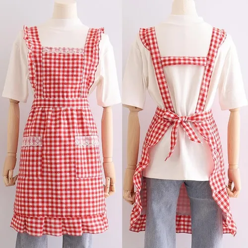 Miniatura 2 de Bonito delantal para mujer con bolsillos, delantal clásico vintage, delantal de cocina de 34 x 27 pulgadas, perfecto para cafetería, hornear, cocinar