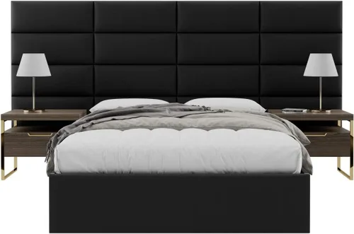 Miniatura 100 de Vänt - Paneles tapizados de cabecera para montar en la pared, diseño Isabelle, 60 x 23 pulgadas, configuración de 4 paneles individuales, Cuero
