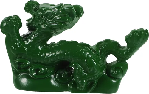 Miniatura 12 de Estatua de dragón chino de Feng Shui, escultura de madera de dragón, escultura de 3.9 in, figuras de animales de madera tallados pequeños, figuras