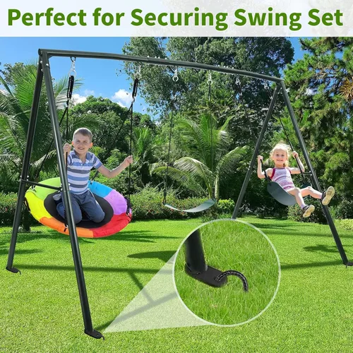 Miniatura 6 de Estacas de viento para trampolín de 12 pulgadas, estacas en U resistentes para suelo, paquete de 8 anclajes de amarre para trampolín para juego