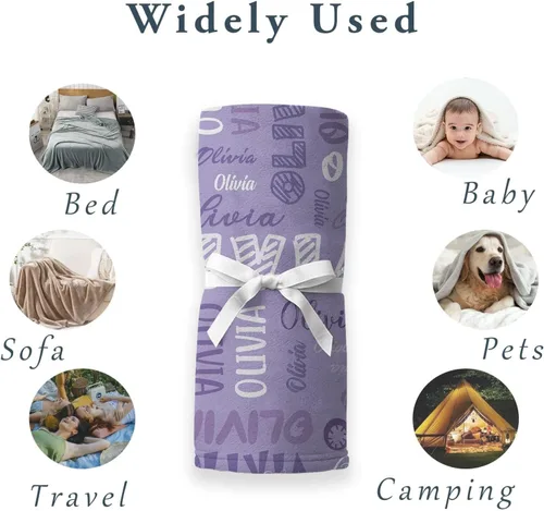 Miniatura 7 de Manta personalizada con nombre, manta personalizada para adultos y niños, regalos personalizados, manta de bebé, para adolescentes, niñas, niños