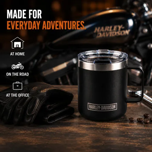 Miniatura 4 de Harley-Davidson Taza de café de viaje taza de acero inoxidable con protector de barra de tapa