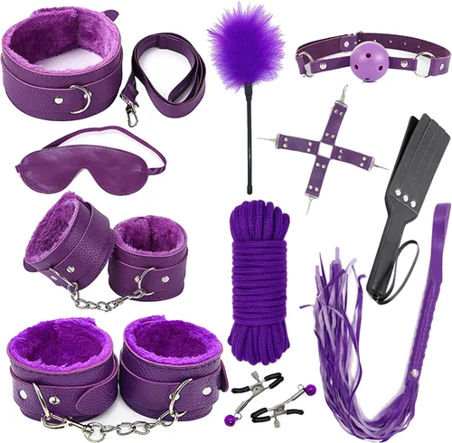 Miniatura 8 de Juego de cuero para ciegas de sujeción sexual para mujeres, kit de bondage esposas sexuales, vendados y esposas para juegos sexuales, cuerda