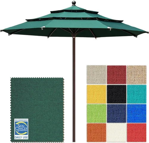 Miniatura 99 de EliteShade USA Sombrilla de Mercado de 10 Años Sin Decoloración de 9 Pies 3 Niveles Sombrilla de Patio Sombrilla de Mesa para Exteriores con Beige