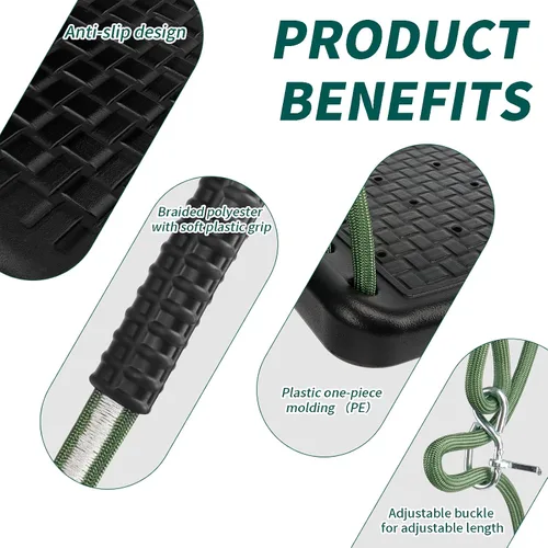 Miniatura 2 de Asiento de columpio resistente, columpio de árbol con cuerda ajustable y correas antideslizantes para árbol, accesorios para patio trasero, jardín