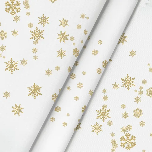 Miniatura 5 de Horaldaily Mantel de Navidad redondo de 60 x 60 pulgadas, ciervos nevados dorados, cubierta de mesa lavable para decoración de fiestas, pícnic, cenas