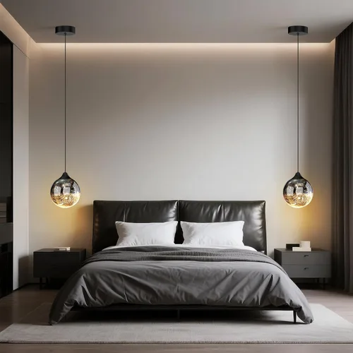 Miniatura 2 de ziidoo Lámpara colgante moderna de globo, cielo nocturno celestial, esfera de vidrio, lámpara colgante ajustable para isla de cocina, dormitorio
