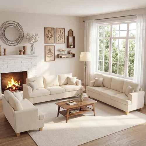 Miniatura 29 de Apicizon Cloud Couches Juegos de Muebles para Sala de Estar, Juego de Sofá Loveseat de 2 Plazas y Sofá de 3 Plazas para Dormitorio, Cómodo Sofá Cama