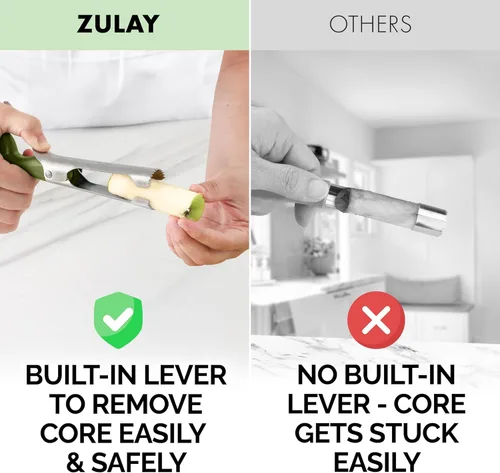 Miniatura 8 de Zulay Kitchen Herramienta Premium para Deshuesador de Manzanas - Hojas Ultra Afiladas de Acero Inoxidable y Serradas para Cortar Fácilmente - Fácil