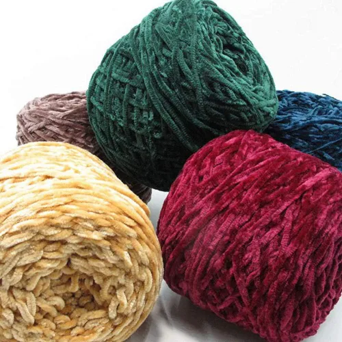 Miniatura 3 de Hilo de chenilla de 8 oz/250 g, hilo de chenilla de terciopelo para bricolaje, hilo de chenilla marrón café de lujo voluminoso para bufanda