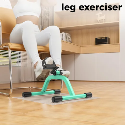Miniatura 6 de RYGEO Mini bicicleta estática para ejercicios de recuperación de piernas y brazos, bicicleta de piso ligera y portátil Verde
