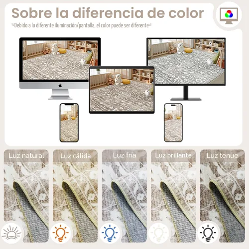 Miniatura 8 de Soalmost Alfombras de Área de 8 x 10 pies para Sala de Estar, Alfombras Resistentes a las Manchas y Lavables para Comedor, Cocina, Alfombra de Área