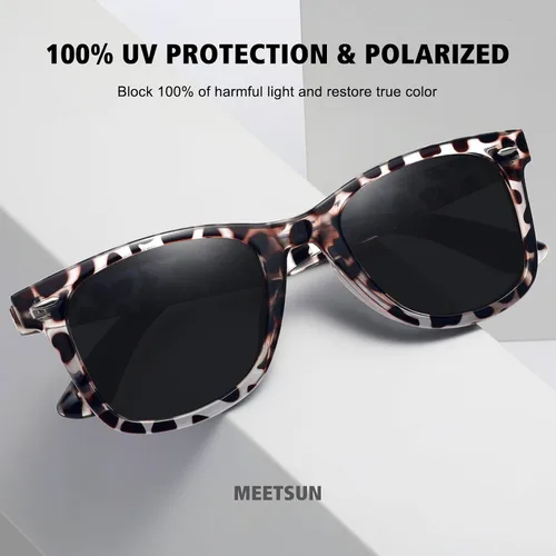 Miniatura 5 de MEETSUN Lentes de sol polarizados retro para mujeres y hombres, lentes de espejo clásicos para conducción, 100% protección UV (paquete de 3)
