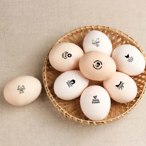 Miniatura 7 de Sello de huevo personalizado, sellos de huevos personalizados para huevos frescos para pollo de granja, 13 estilos disponibles con texto y caja
