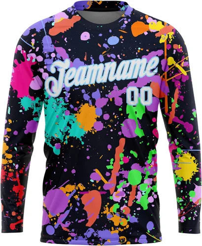 Miniatura 47 de Camisetas de manga larga para hombre, diseño de hip hop, estampado gráfico, informal, manga larga, graffiti, teñido anudado, camiseta