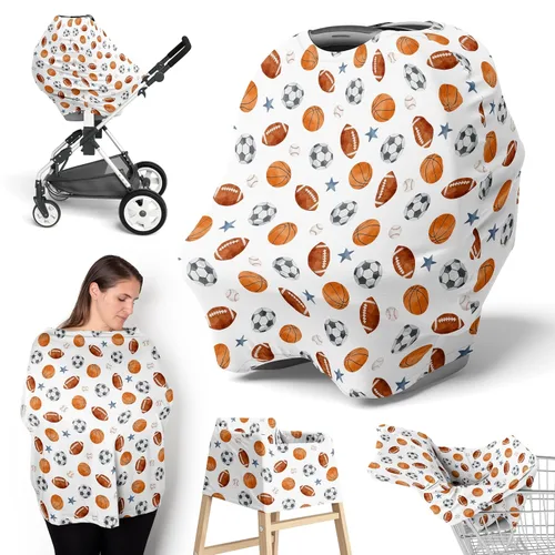 Miniatura 8 de Sweet Jojo Designs Funda de asiento de coche de bebé para lactancia, lactancia, silla alta, carrito de compras, cochecito, toldo para asiento