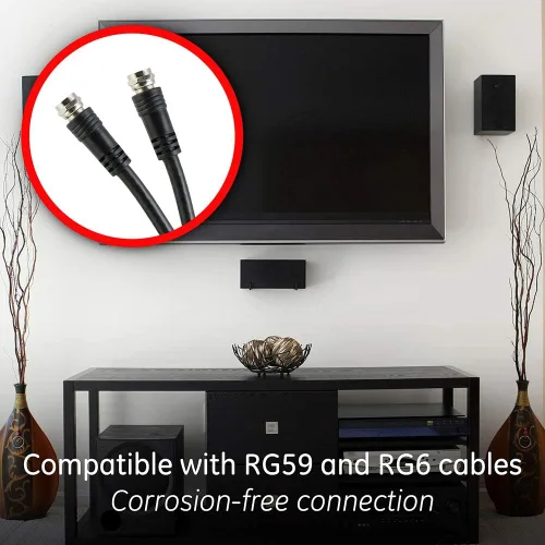 Miniatura 4 de GE 335 - Divisor de cable coaxial digital de 2 vías, 2.5 GHz 5-2500 MHz, compatible con RG6, funciona con TV HD, satélite, Internet de alta