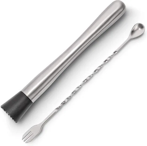 NATURELAND Food-Grad - Juego de herramientas de acero inoxidable 304 para mezclar y mezclar, apto para lavavajillas, crea deliciosos mojitos y otras