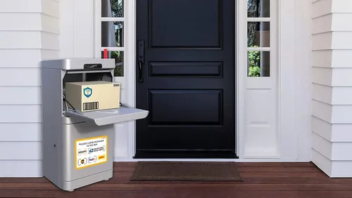 Miniatura 5 de IGNIXIA Letrero de entrega de paquetes para el hogar Amazon Leave Packages Here Sign for FedEx, Amazon, DHL, UPS, USPS - Resistente a