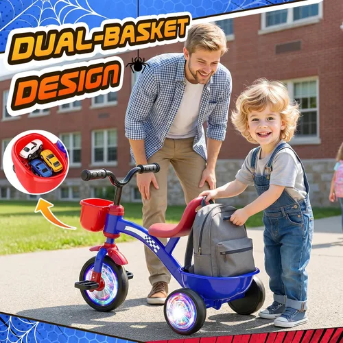Miniatura 4 de Triciclo para niños pequeños de 1-3, 3-5 años, bicicleta de equilibrio de unicornio para bebés con ruedas de iluminación coloridas y canasta grande