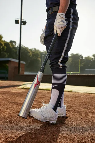 Miniatura 5 de Mizuno B-303 Guantes de béisbol para bateo Par Para adultos y jóvenes Palma de cuero de grano completo Inserciones AirMesh Solapas
