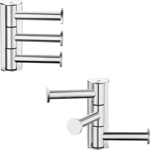 Miniatura 10 de Angle Simple Gancho giratorio para toallas mate negro, 2 paquetes, SUS 304 gancho de acero inoxidable para abrigos y batas para baño Negro mate
