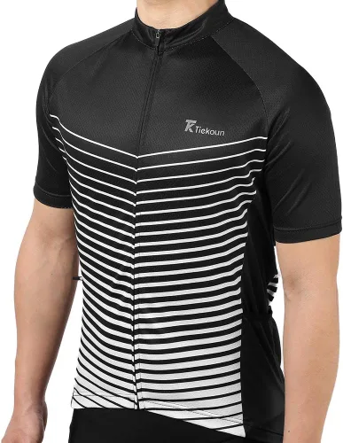 Miniatura 8 de Camisetas de ciclismo para hombre, camisetas de ciclismo de manga corta, chaqueta de bicicleta con cremallera completa