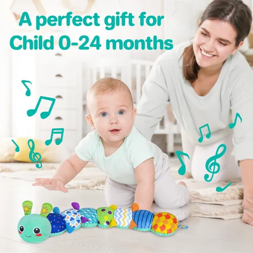 Miniatura 6 de KMUYSL Juguetes para bebés de 0-6 y 6-12 meses, juguete sensorial con música y animales de peluche para 0 1 2 3 4 5 6+ meses, juguete de peluche